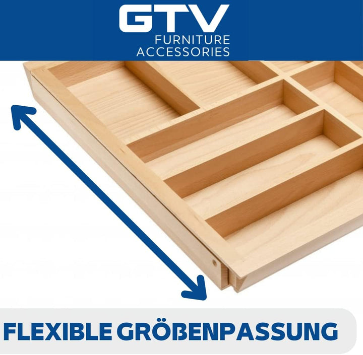 GTV - Schubladeneinsatz CUSTOMI für Küchenschubladen | Nützlicher Besteckeinsatz fur Küchen - Bestec