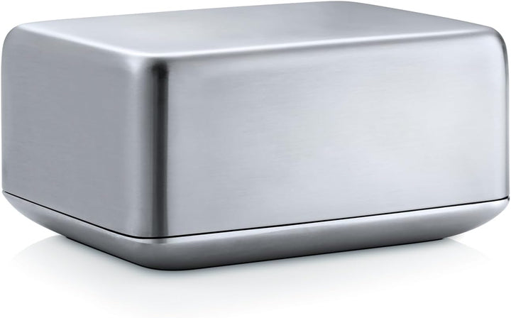 blomus -BASIC Butterdose - Edelstahl matt, Grösse M: Elegante Aufbewahrung für frische Butter ((H 6