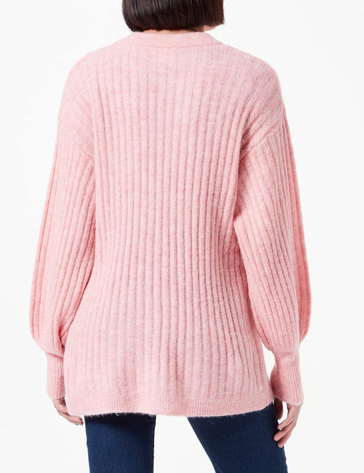 ICHI Damen Ihamara Ls Rib Pullover S 142307/Cameo Pink, S 142307/Cameo Pink