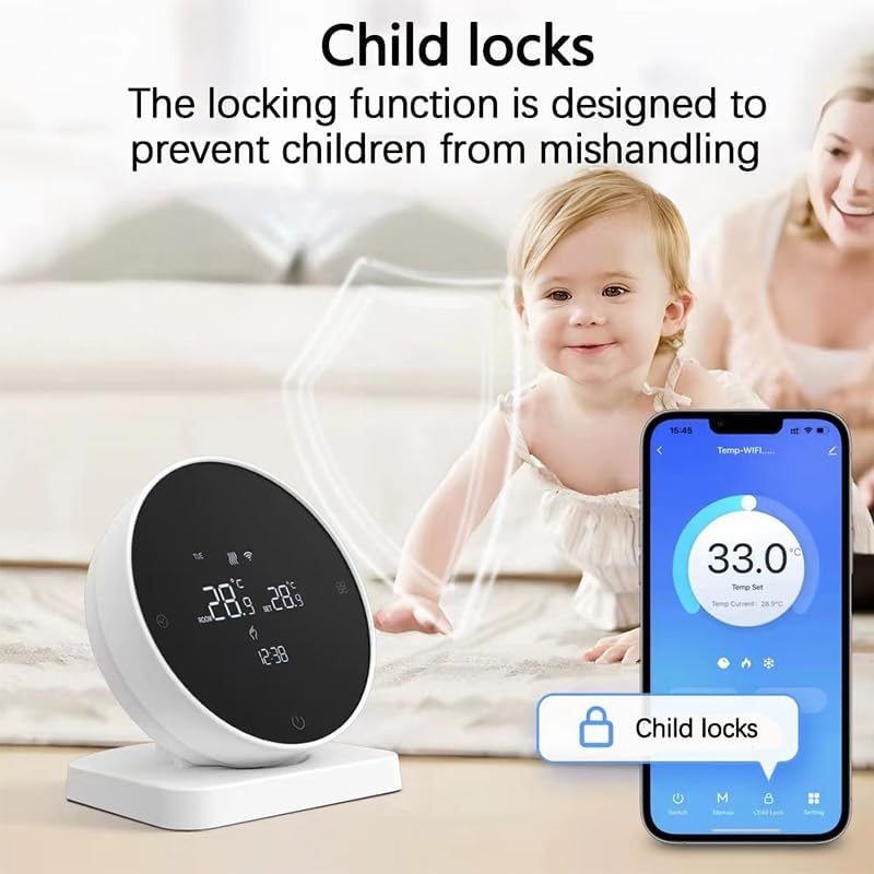 R7 Elektrischer Thermostat – WiFi Wireless LAN Innenthermostat, Programmierbarer Smart Thermostat mi
