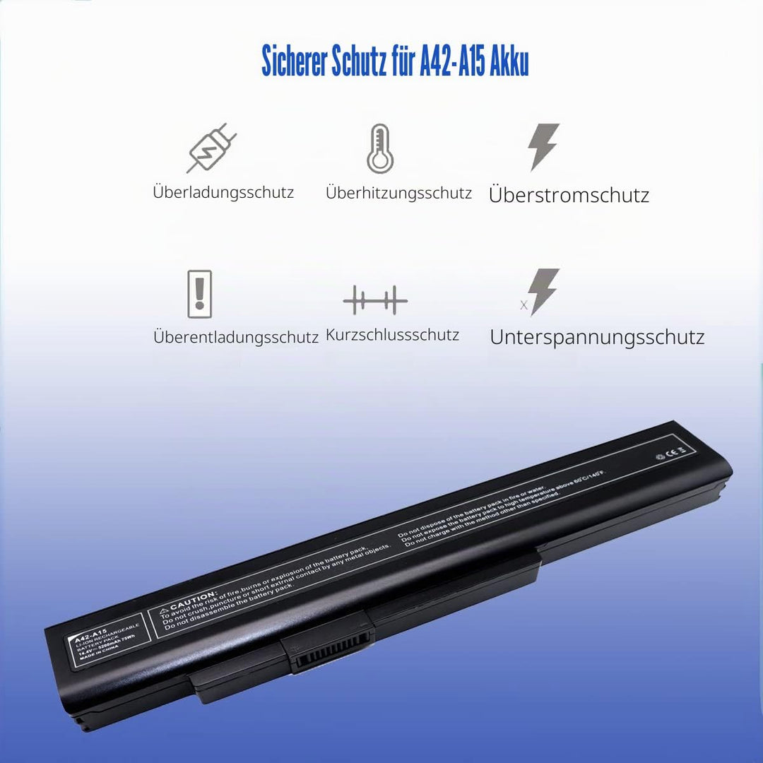 FengWings® Akku A42-A15, 14.4V 4400mAh Akku Ersetzen für Medion akoya P7818 E7220 E7222 E6222 E7219