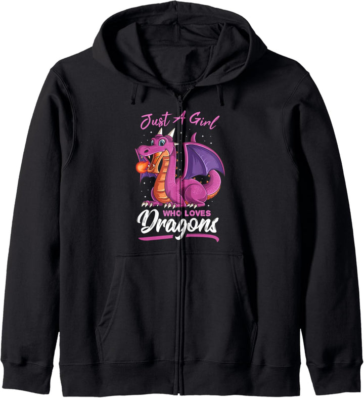 Just A Girl Who Loves Dragons Lustiges Drachengeschenk für Kapuzenjacke
