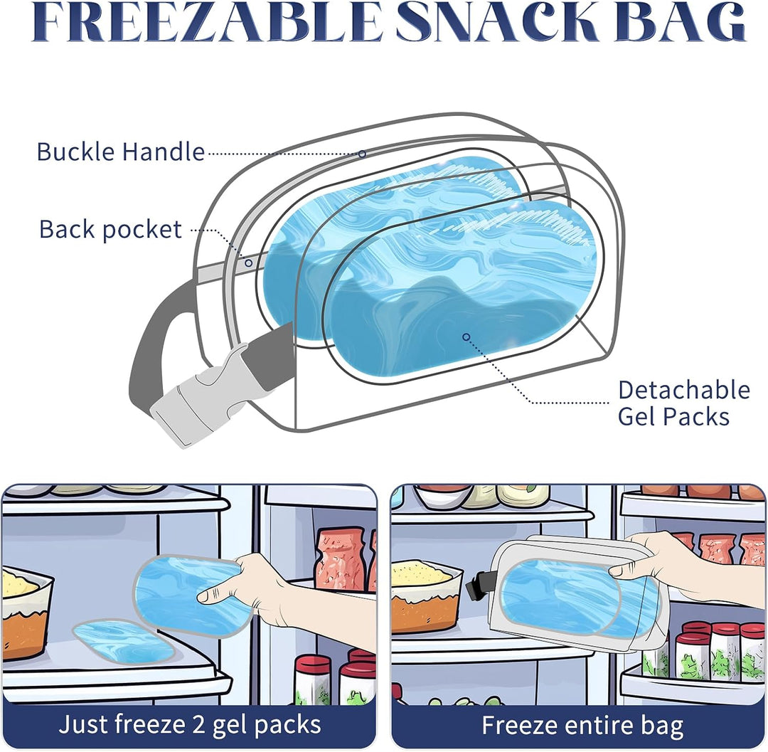 Cerbonny Gefrierbare Lunchtasche, gefrierbare Snack-Tasche, Mini-Kühltasche für Reisen/Arbeit/Schule