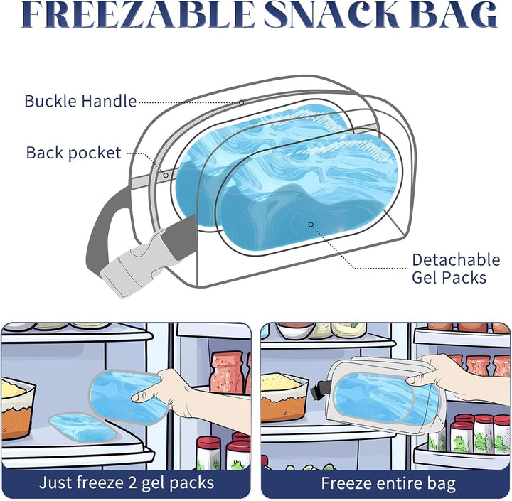 Cerbonny Gefrierbare Lunchtasche, gefrierbare Snack-Tasche, Mini-Kühltasche für Reisen/Arbeit/Schule