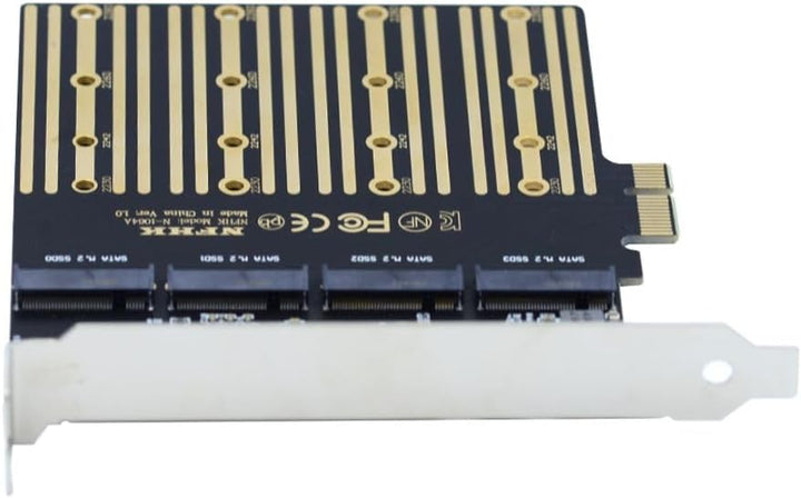 chenyang M.2 SSD auf PCI-E X1 Adapter 4 SATA NGFF SSD auf PCI-E X1 Erweiterungskartenadapter mit 12c