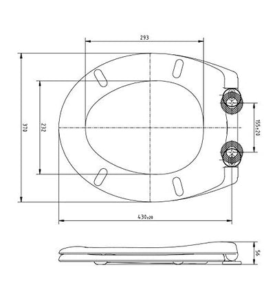 Dombach® Kaiana Premium Toilettendeckel (Weiss, Oval) Antibakterieller WC Sitz mit Absenkautomatik S