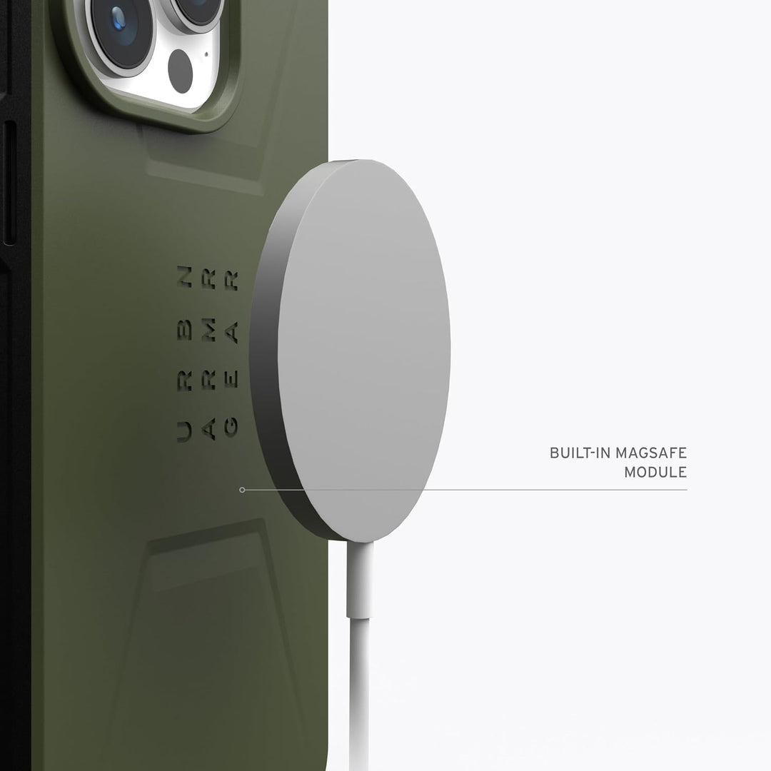 URBAN ARMOR GEAR Civilian Case kompatibel mit Apple iPhone 15 Pro Max Hülle [Wireless Charging/Magne