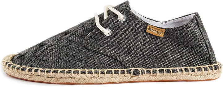 Alexis Leroy Lace Up Herren Espadrilles 44 EU Pures Schwarz, 44 EU Pures Schwarz