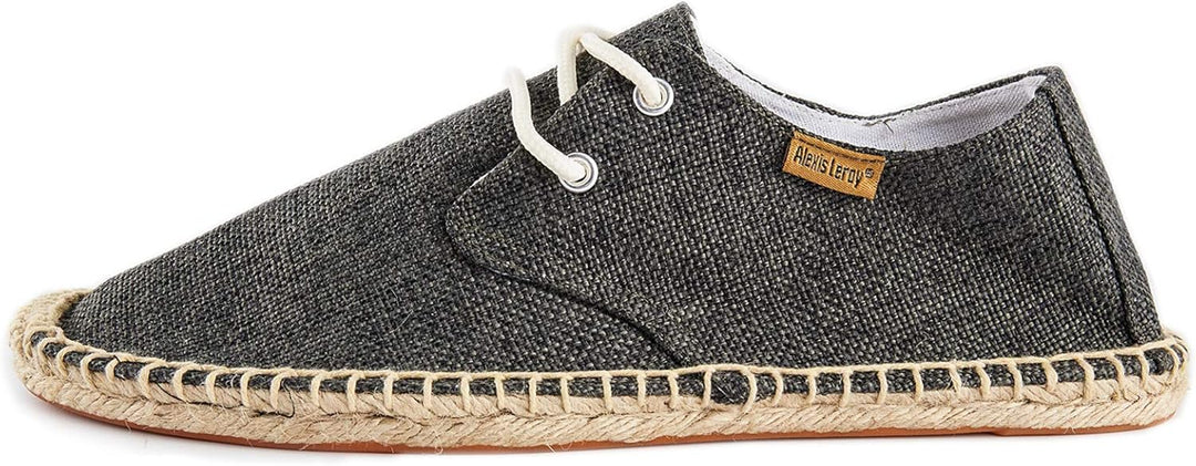 Alexis Leroy Lace Up Herren Espadrilles 43 EU Pures Schwarz, 43 EU Pures Schwarz