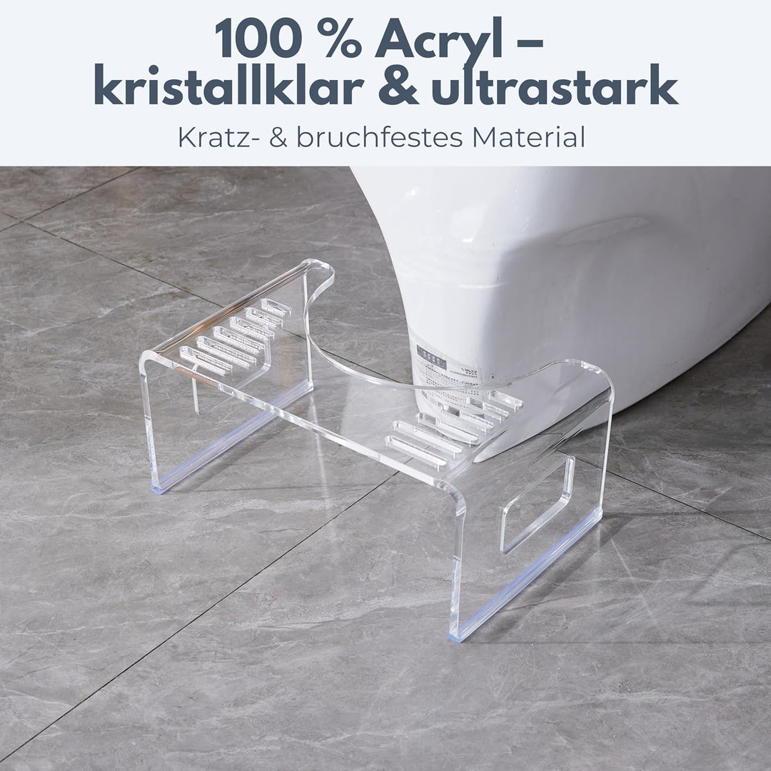 StarK Toilettenhocker Erwachsene aus Acryl – 18 cm hoher Badhocker | Ergonomische Hockposition für m