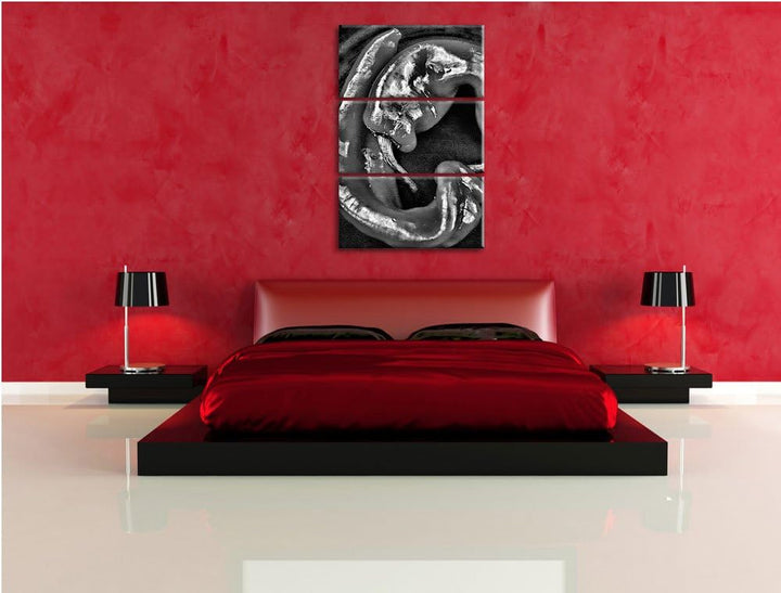 Pixxprint scharfe Chilischoten als Leinwandbild/Grösse: 3 Teilig (120x80) cm/Wandbild/Kunstdruck/fer