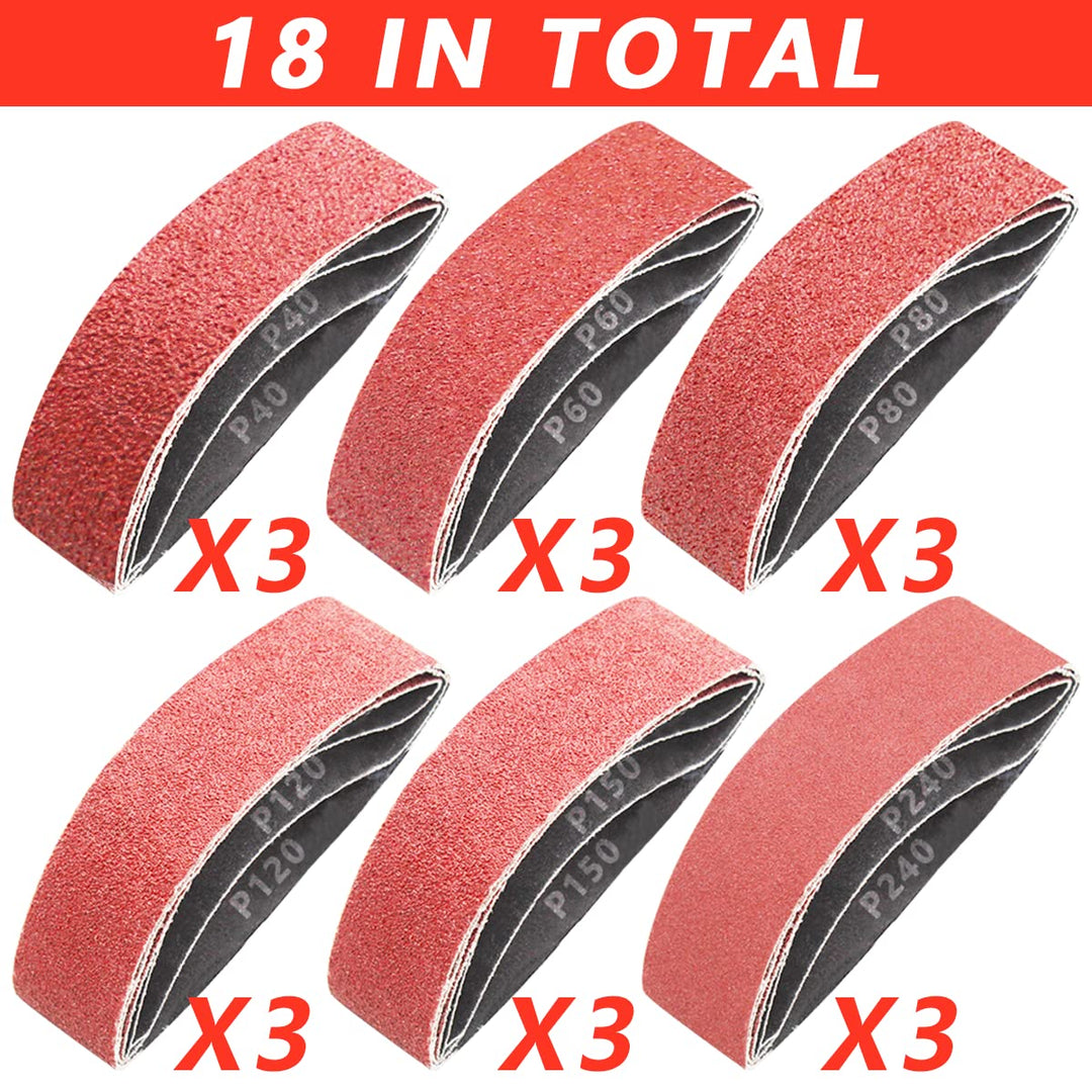 SenmaiTools Schleifbänder 40 x 303 mm, (Korn 40 60 80 120 150 240) Professionelle Schleifbänder, Sch