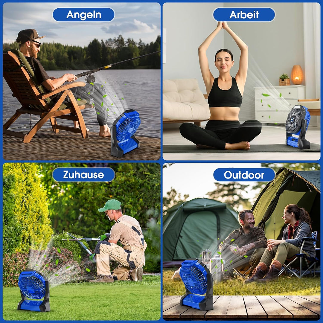 PDBEST Batteriebetriebener Ventilator 20000mAh Kabellos, Wiederaufladbarer Tragbarer Ventilator mit