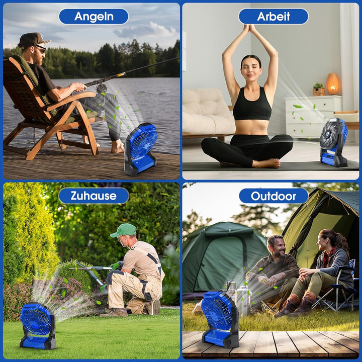 PDBEST Batteriebetriebener Ventilator 20000mAh Kabellos, Wiederaufladbarer Tragbarer Ventilator mit