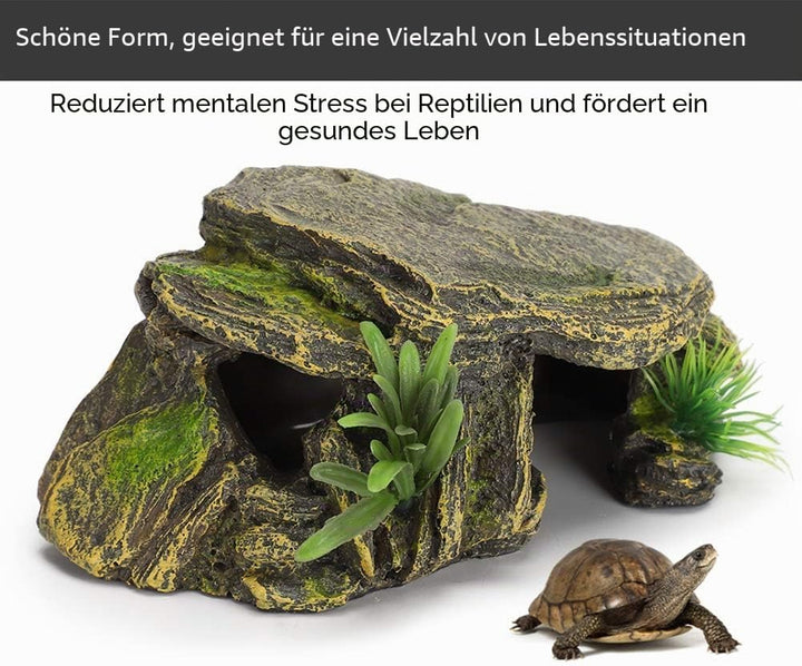 Jeanoko Turtle Reptile Habitat Versteckhöhlen Aquarium Aquarium Amphibious Vivid Safe Shelters für T