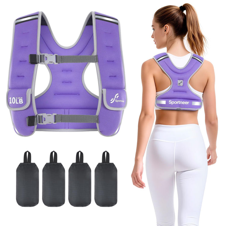 Sportneer Verstellbare Gewichtsweste für Damen Laufweste, 2,7-4,5kg/ 4,5-8,16kg Gewichtsweste für Kr