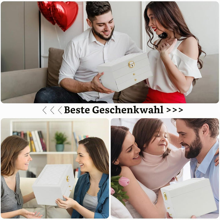 WAREHOUSE Schmuckkästchen Schmuckaufbewahrung, 3-Lagige Abnehmbare Schmuckkästchen, zur Aufbewahrung