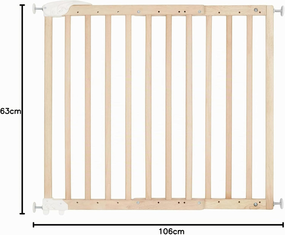 Badabulle Deco Pop, ausziehbares Babygitter aus Holz | 63 bis 106 cm breit | Druck- oder Schraubgitt