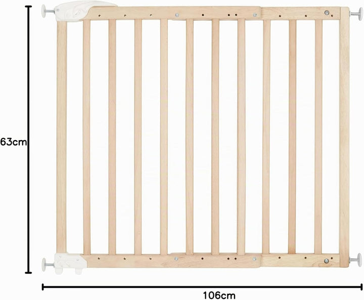 Badabulle Deco Pop, ausziehbares Babygitter aus Holz | 63 bis 106 cm breit | Druck- oder Schraubgitt