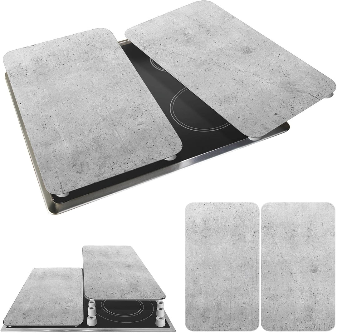 WENKO Herdabdeckplatte Universal Mod. Beton, höhenverstellbar für alle Herdarten, Schneidebrett und