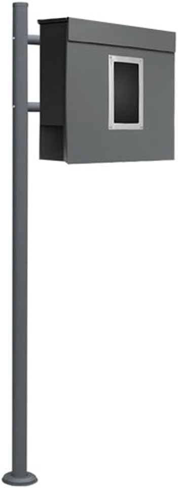 Standbriefkasten Briefkasten Anthrazit Grau Stahl Edelstahl Zeitungsrolle Freistehend V2Aox Auswahl,
