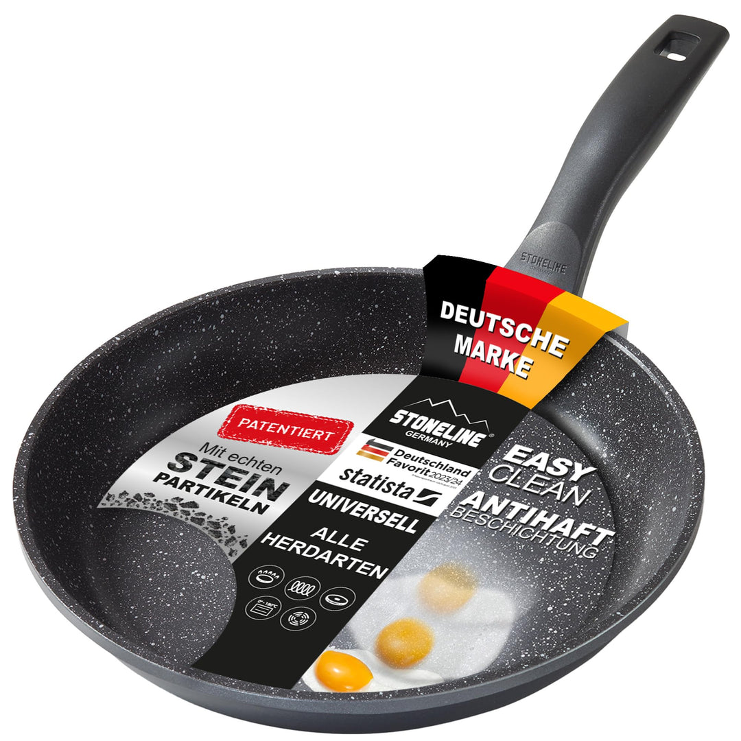 STONELINE Bratpfanne 26 cm, induktionsgeeignet, Aluguss, Antihaftbeschichtung mit echten Steinpartik