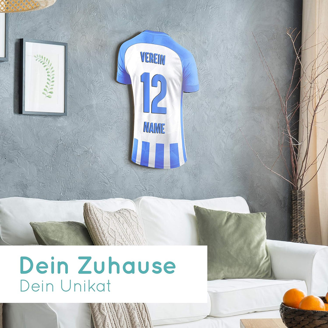 Elbeffekt Trikotlampe für Berlin Fans aus Holz - personalisierbares Geschenk - schenke Dein individu