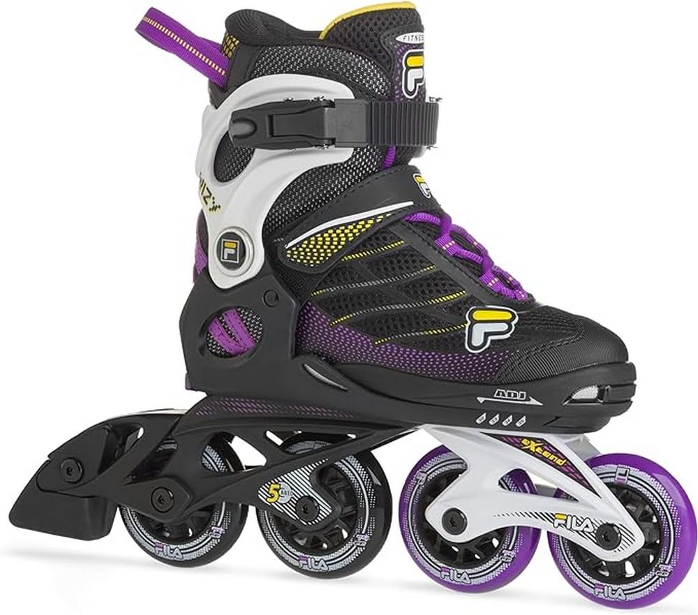 FILA Skates 010622185 WIZY G Inline Skate Kid L 35-38 BLACK/YELLOW/MAGENTA, L 35-38 BLACK/YELLOW/MAG