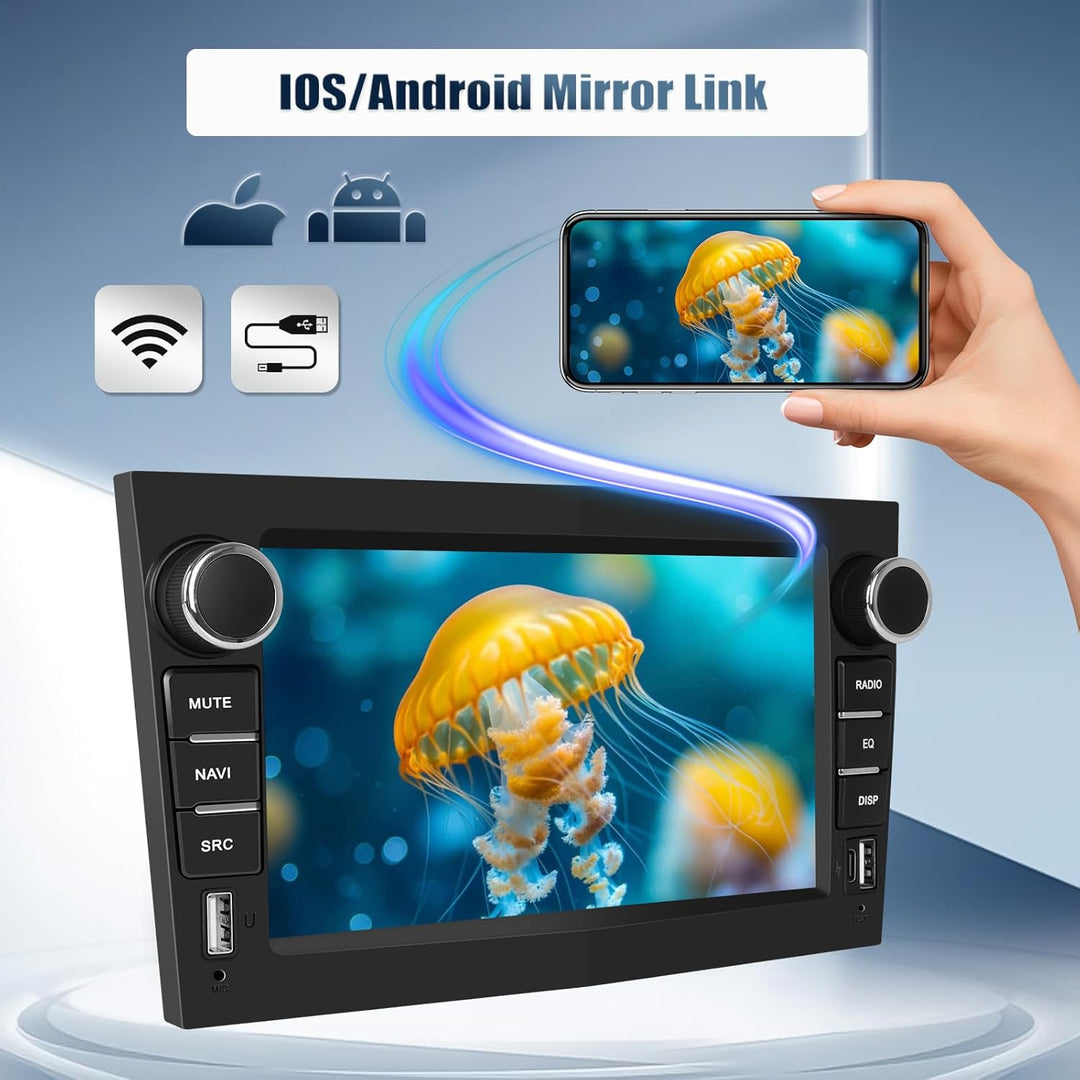 CAMECHO 7 Zoll 2+64G Navi Autoradio für Opel Astra Antara Vectra Corsa Zafira Meriva Combo mit 2USB,