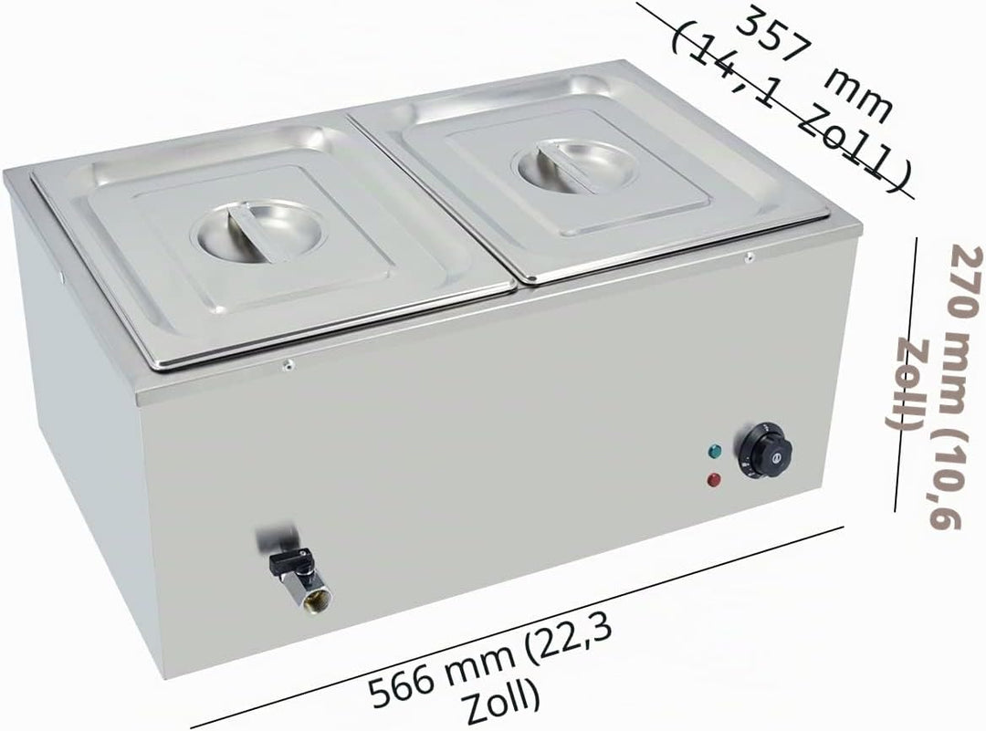 TAIMIKO Elektrisches Wasserbad aus Edelstahl, 220 – 240 V, 1500 W, Kommerziell Speisewärmer, Bain Ma