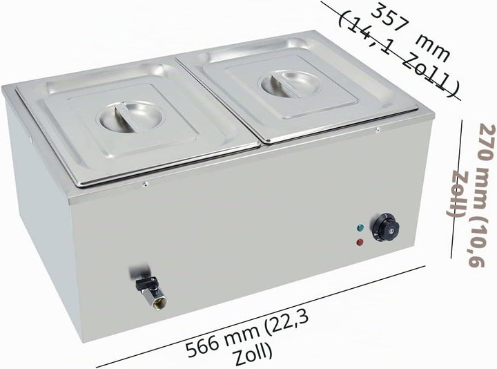 TAIMIKO Elektrisches Wasserbad aus Edelstahl, 220 – 240 V, 1500 W, Kommerziell Speisewärmer, Bain Ma