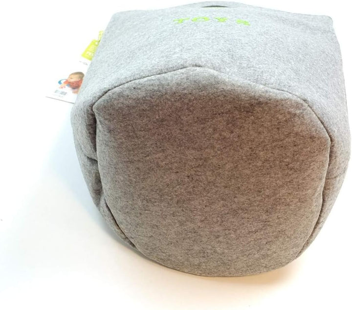 Spielzeugtasche - FELT - runde Speilzeugtasche grau/lime