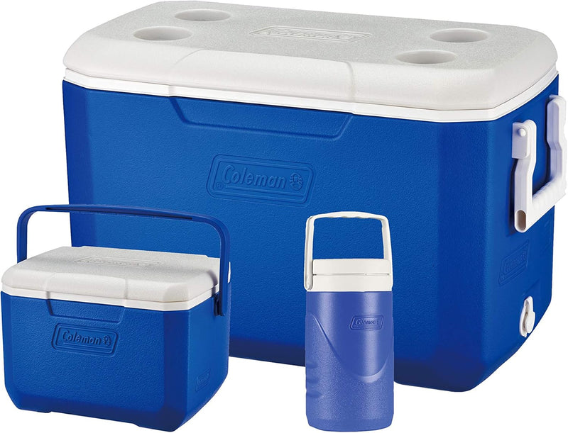 Coleman Passive Kühlbox Combo, 3 leistungsstarke Thermoboxen mit Fassungsvermögen 46 L, 4,7 L und 2