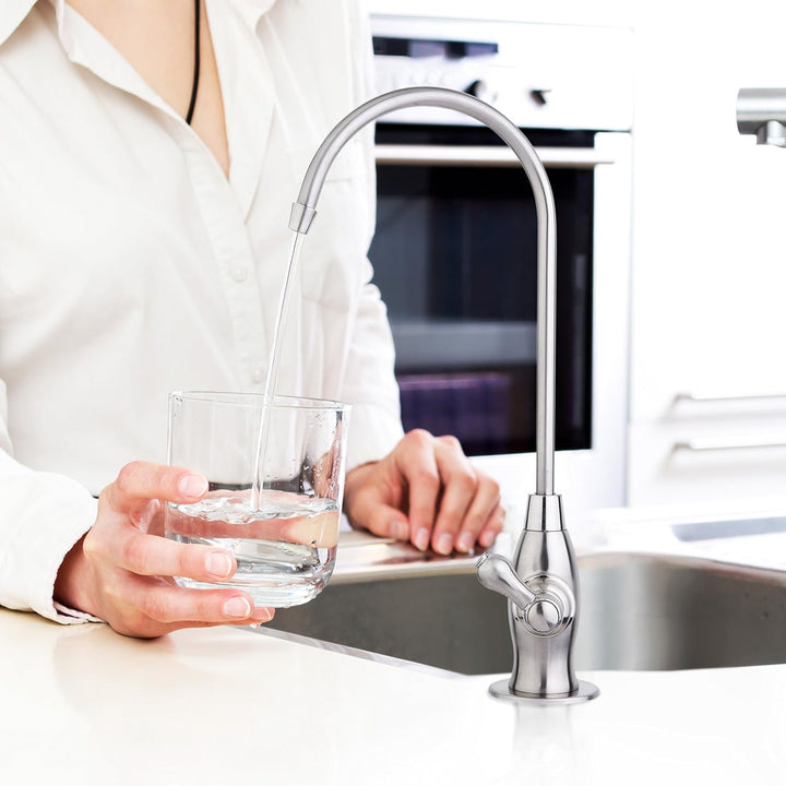 iSpring Wasser Filter Designer faucet-coke geformte high-spout gk1-ab, Messing antik