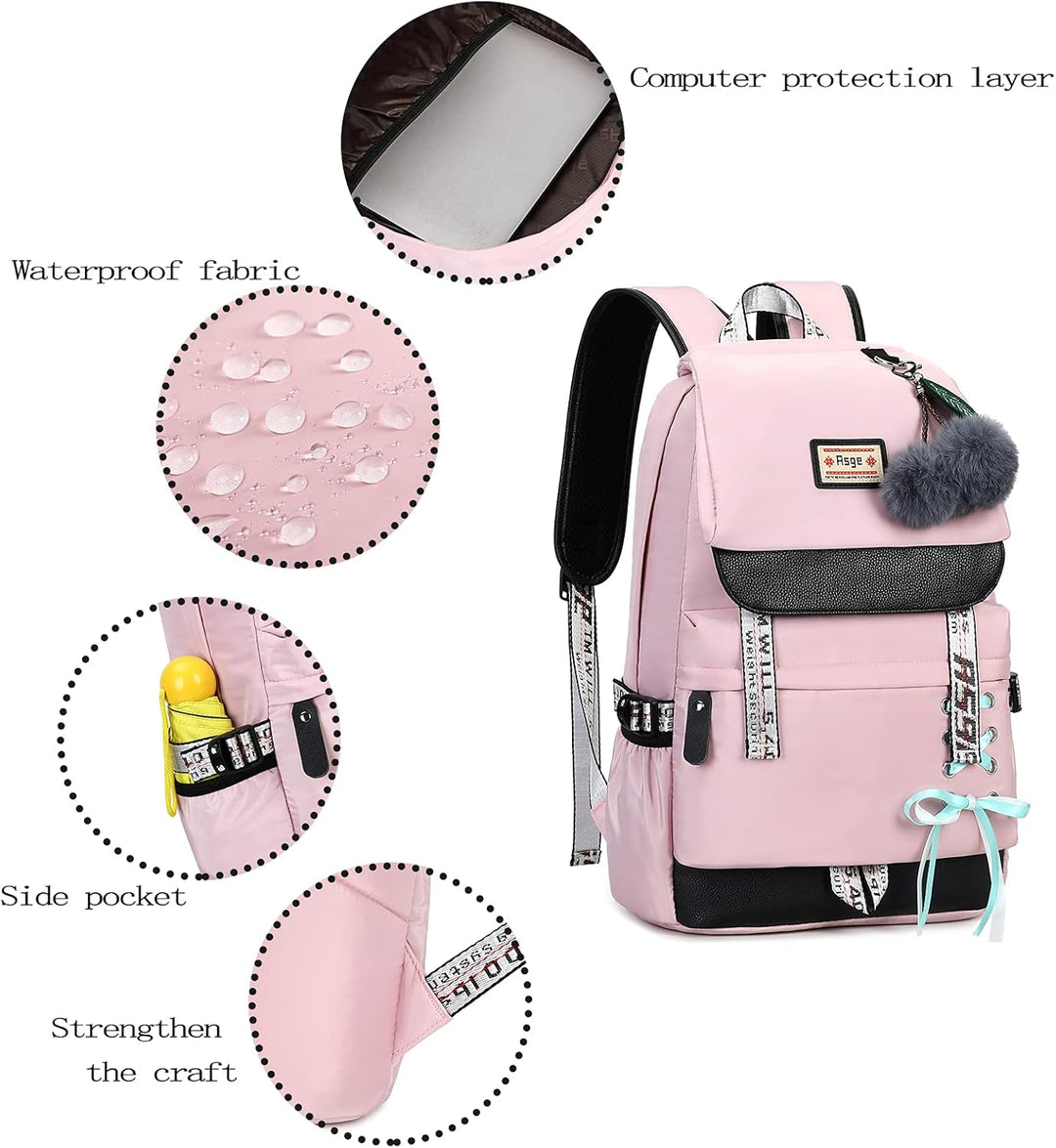 Asge Schulrucksack Mädchen Schulranzen Jungen Schultasche mit Ergonomischem Design Rucksack Campus B