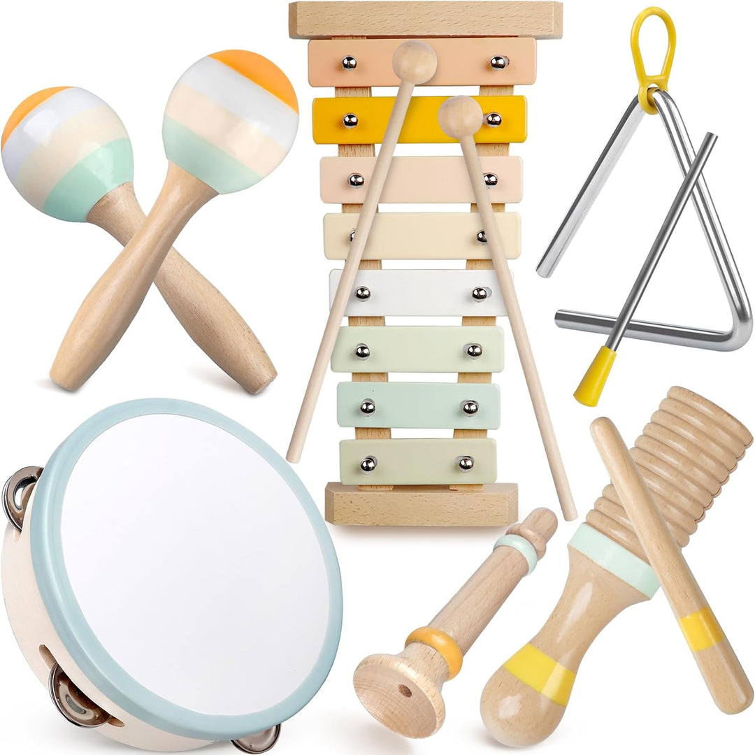 Musikinstrumente für Kinder, Neutrale Farben Musikspielzeug für Kleinkinder, Schlaginstrumente aus H
