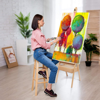 Kurtzy 190cm Atelierstaffelei Staffelei Holz H-Form Staffelei Koffer mit Box – Feldstaffelei Verstel