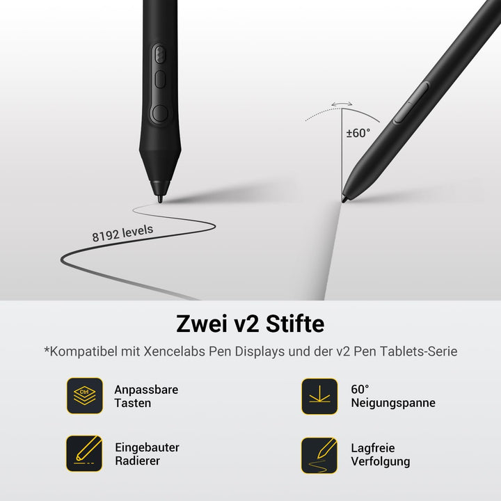 Xencelabs Pen Tablet Medium Bundle v2 Professionelles Grafiktablett 12 Zoll für Profi Kreative Zeich