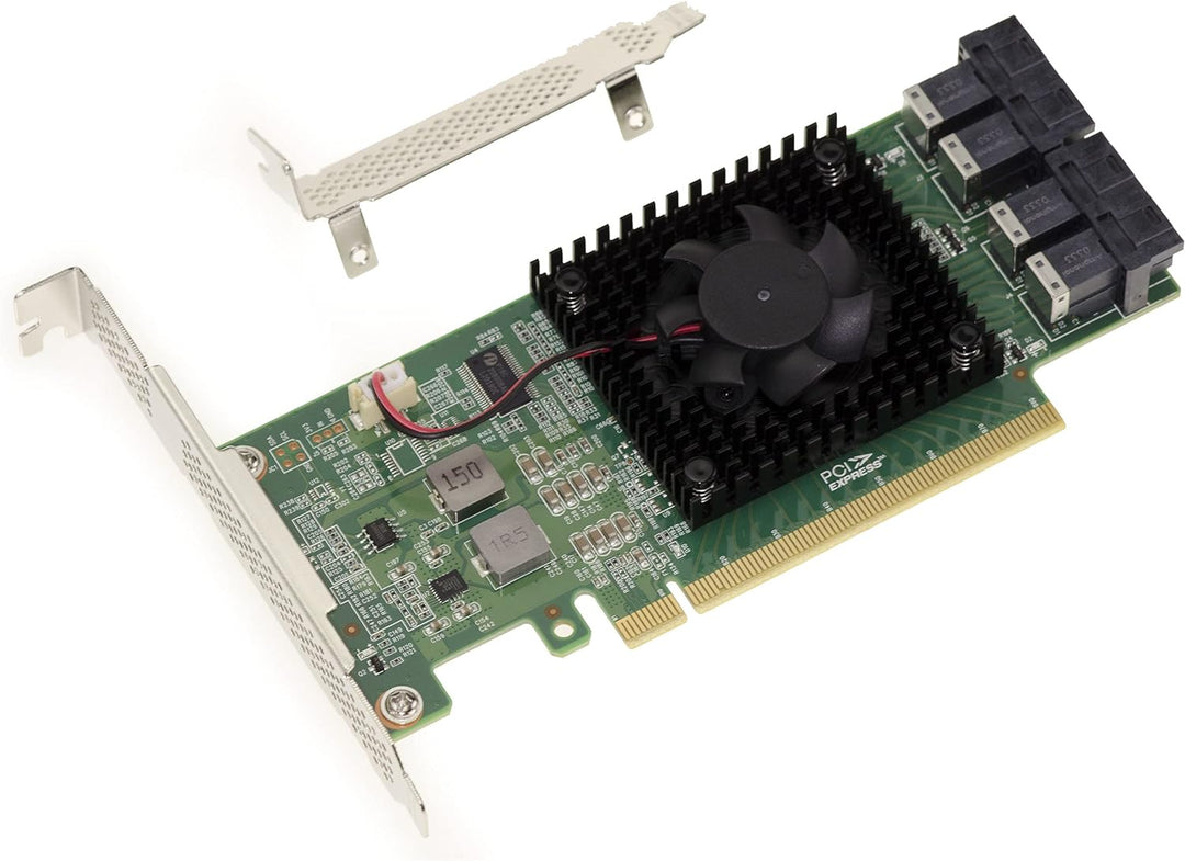 KALEA-INFORMATIQUE PCIe 3.0 x16 Karte für 4 U.2 NVMe SSDs (U2 NGFF) oder 4 PCIe x4 Ports. Multi Host