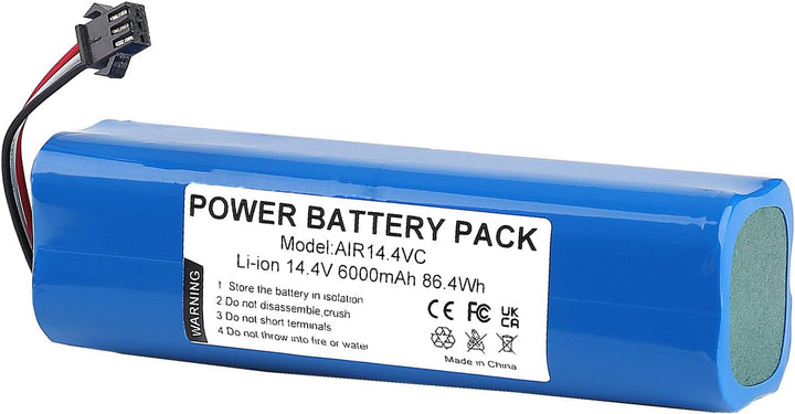 6000mAh 14.4V Li-Ion Akku für AIRROBO T9+ T10+ T20+, Honiture Q6 Pro, Laresar L6 Pro, Ultenic T10, A