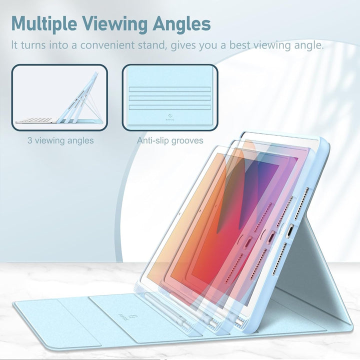 Fintie Tastatur Hülle für iPad 10.2 Zoll (9/8/ 7 Generation - 2021/2020/2019), Schutzhülle mit TPU R