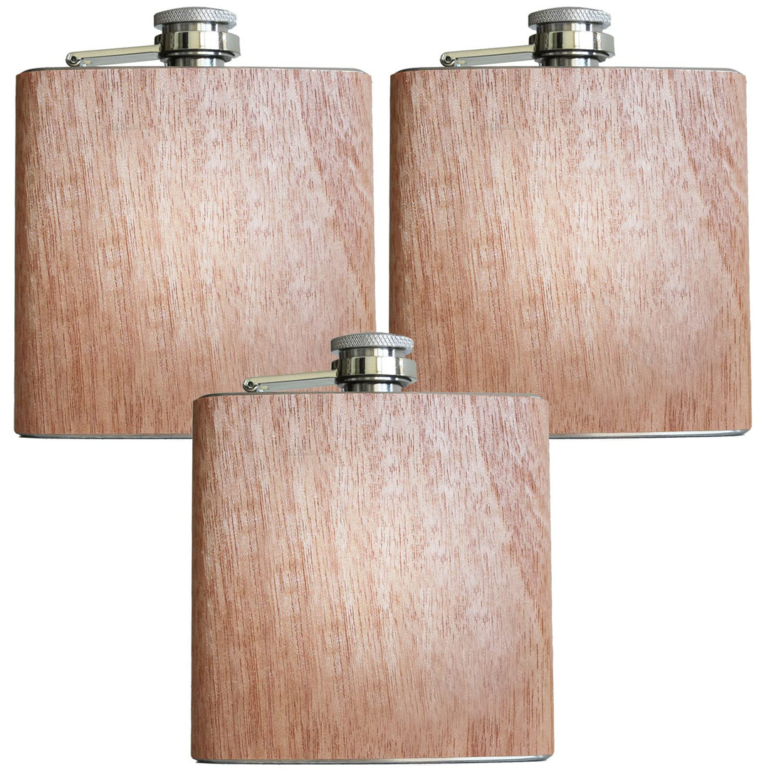 Flachmann Holz 3 Stück, 3 Stück