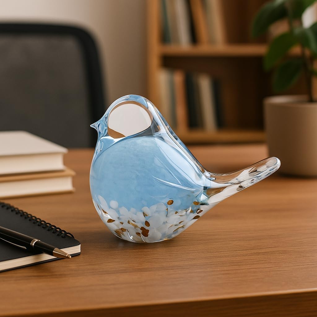 WUBIANJIE Mundgeblasene Glas-Vogelstatue, Sammlerstück, Tierkunst, Briefbeschwerer, Wohnzimmer, Schl
