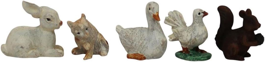 ZICOM Krippenzubehör Miniaturzubehör Tierset 11-teilig (Schaf, Hund, Ente, Hase, Katze, Taube, Gänse