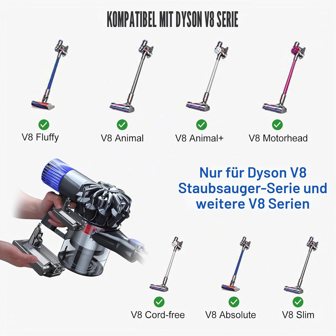 Vunzo 8000mAh V8 Ersatzakku für Dyson V8 Akku Kompatibel Absolute Animal Motorhead Absolute Pro SV10
