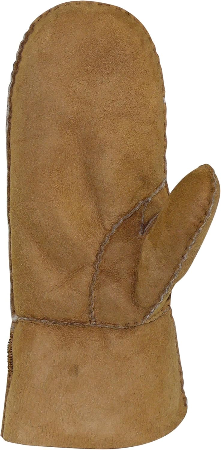 Harrys-Collection Damen Herren dicke Fäustlinge aus Lammfell in 4 Farben 7 Natur, 7 Natur