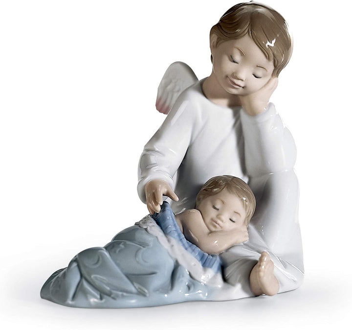 LLADRÓ Figur Mein Schutzengel. Blau. Schutzengel. Porzellan.