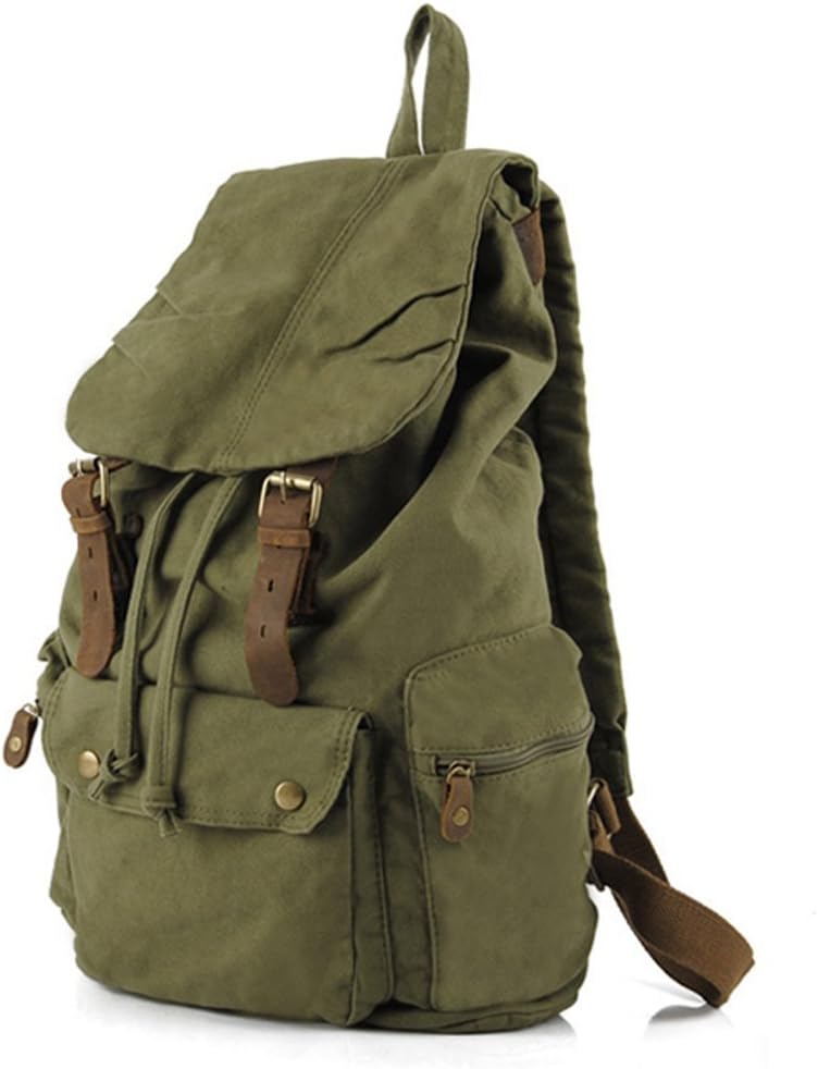 Yimidear Canvas Rucksack, Herren Damen Vintage Rucksäcke Retro Schulrucksack Wanderrucksack Reisetas