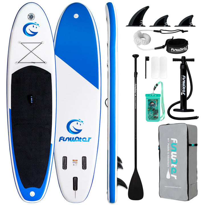FunWater Aufblasbare Stand Up Paddling Board Sup Paddle Board Mit Verstellbarem Paddel, Handpumpe, A
