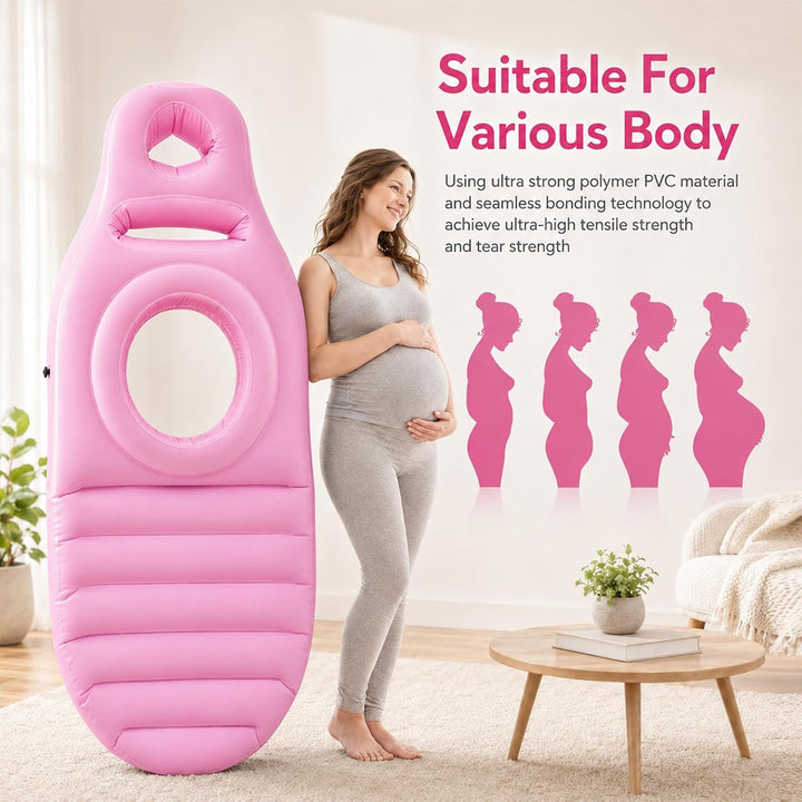 Aufblasbares Schwangerschaftskissen, Yogamatte Für Schwangere Mit Loch, Bequeme Beflockte Luftbett f